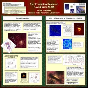 ALMA Specifications Star Formation Research Now With ALMA