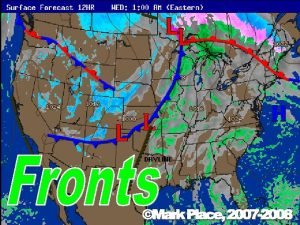 COLD FRONTS Using the Words below complete the