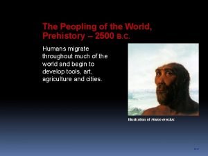 The Peopling of the World Prehistory 2500 B