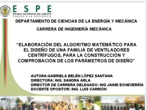 DEPARTAMENTO DE CIENCIAS DE LA ENERGA Y MECNICA