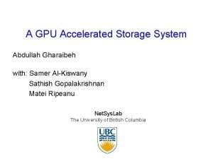 Gpu accelerated storage