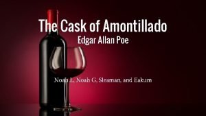 The cask of amontillado