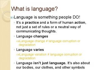 Standard language Standard language