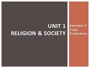 Religion and society exam