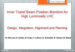 1 Inner Triplet Beam Position Monitors for High