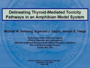 Delineating ThyroidMediated Toxicity Pathways in an Amphibian Model