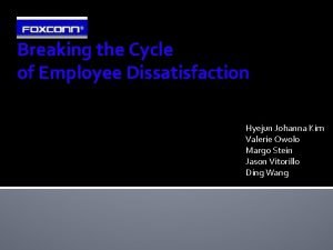 Breaking the Cycle of Employee Dissatisfaction Hyejun Johanna