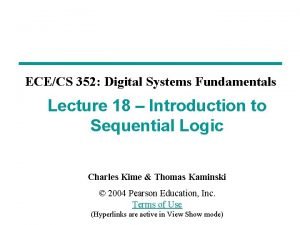 ECECS 352 Digital Systems Fundamentals Lecture 18 Introduction