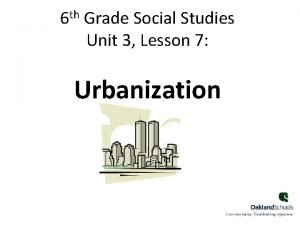 Urbanization movement