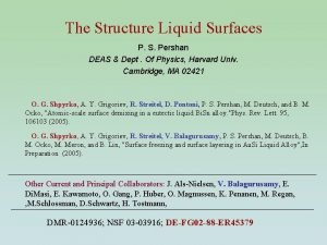 The Structure Liquid Surfaces P S Pershan DEAS