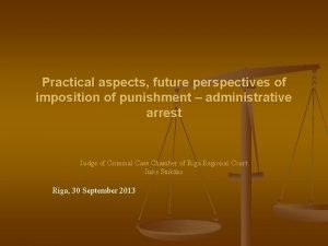 Practical aspects future perspectives of imposition of punishment