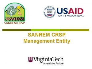 SANREM CRSP Management Entity Proyectos y Temas del