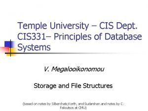 Temple University CIS Dept CIS 331 Principles of