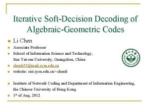 Iterative SoftDecision Decoding of AlgebraicGeometric Codes n n