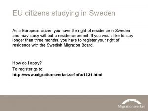 Studying in sweden as an eu citizen