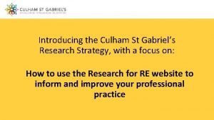 Culham st gabriel’s trust