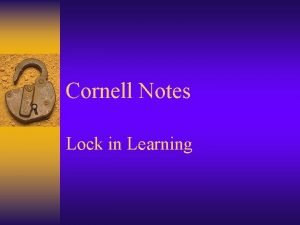 Cornell notes setup