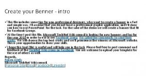 Create your Benner intro This file includes some