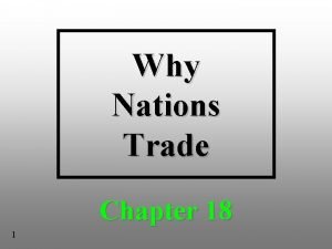 Why Nations Trade Chapter 18 1 Discussion Topics