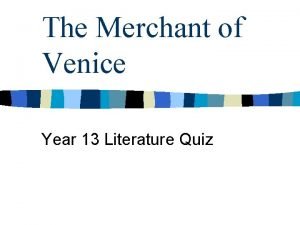 Merchant of venice quiz