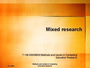 Mixed methods research examples