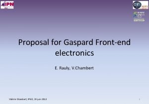 Proposal for Gaspard Frontend electronics E Rauly V