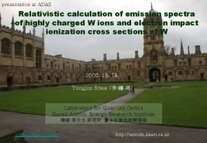 presentation at ADAS Relativistic calculation of emission spectra