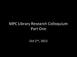 Mpc library database
