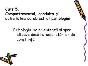 Psihologia conduitei