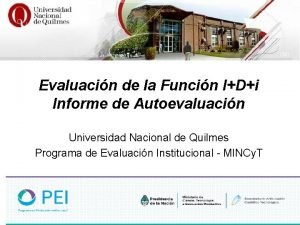 Evaluacin de la Funcin IDi Informe de Autoevaluacin