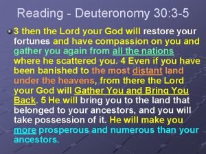 Deuteronomy 30:3–5