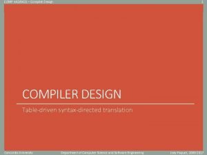 COMP 4426421 Compiler Design 1 Click to edit