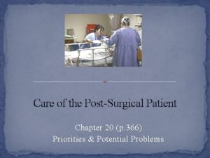 Care of the PostSurgical Patient Chapter 20 p