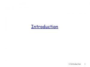 Introduction 1 Introduction 1 Part I Introduction Assignment