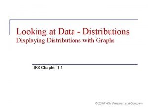Looking at Data Distributions Displaying Distributions with Graphs