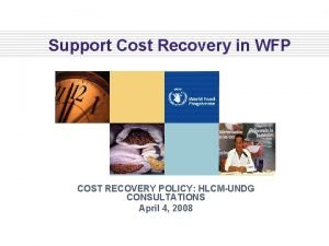Cost recovery support services Cost recovery support services