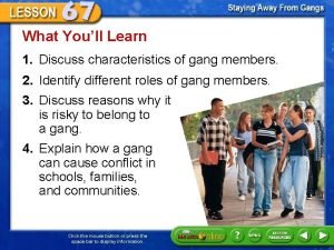 Characteristics of gang members