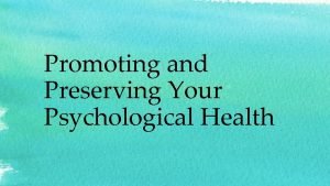 Four components of psychological health