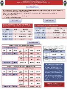 Steve tshwete electricity tariffs