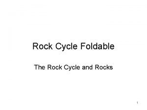 Rock cycle foldable