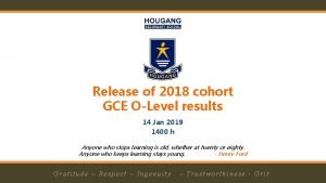 Release of 2018 cohort GCE OLevel results 14