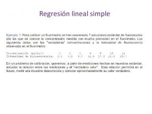 Regresion lineal Regresion lineal