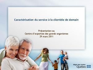 Caractrisation du service la clientle de demain Prsentation