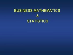 Business mathematics module 3