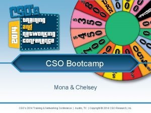 CSO Bootcamp Mona Chelsey CSOs 2014 Training Networking