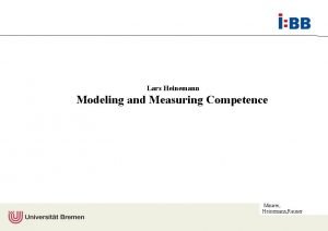 Lars Heinemann Modeling and Measuring Competence Maurer Heinemann