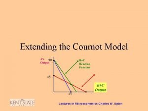 Extending the Cournot Model Lectures in MicroeconomicsCharles W