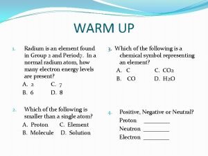 Radium reactivity