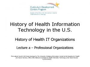 Health information technology history
