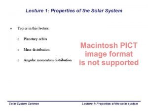 Solar system mass distribution